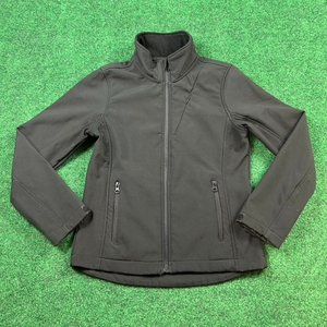 Pulse‎ Black Full Zip Softshell Collared Jacket Girls Size Medium